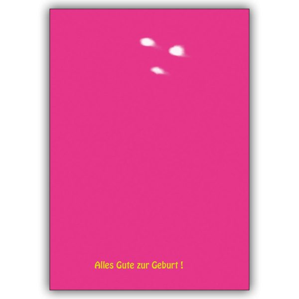 Moderne Glückwunschkarte zu Geburt in pink: Alles Gute zur Geburt