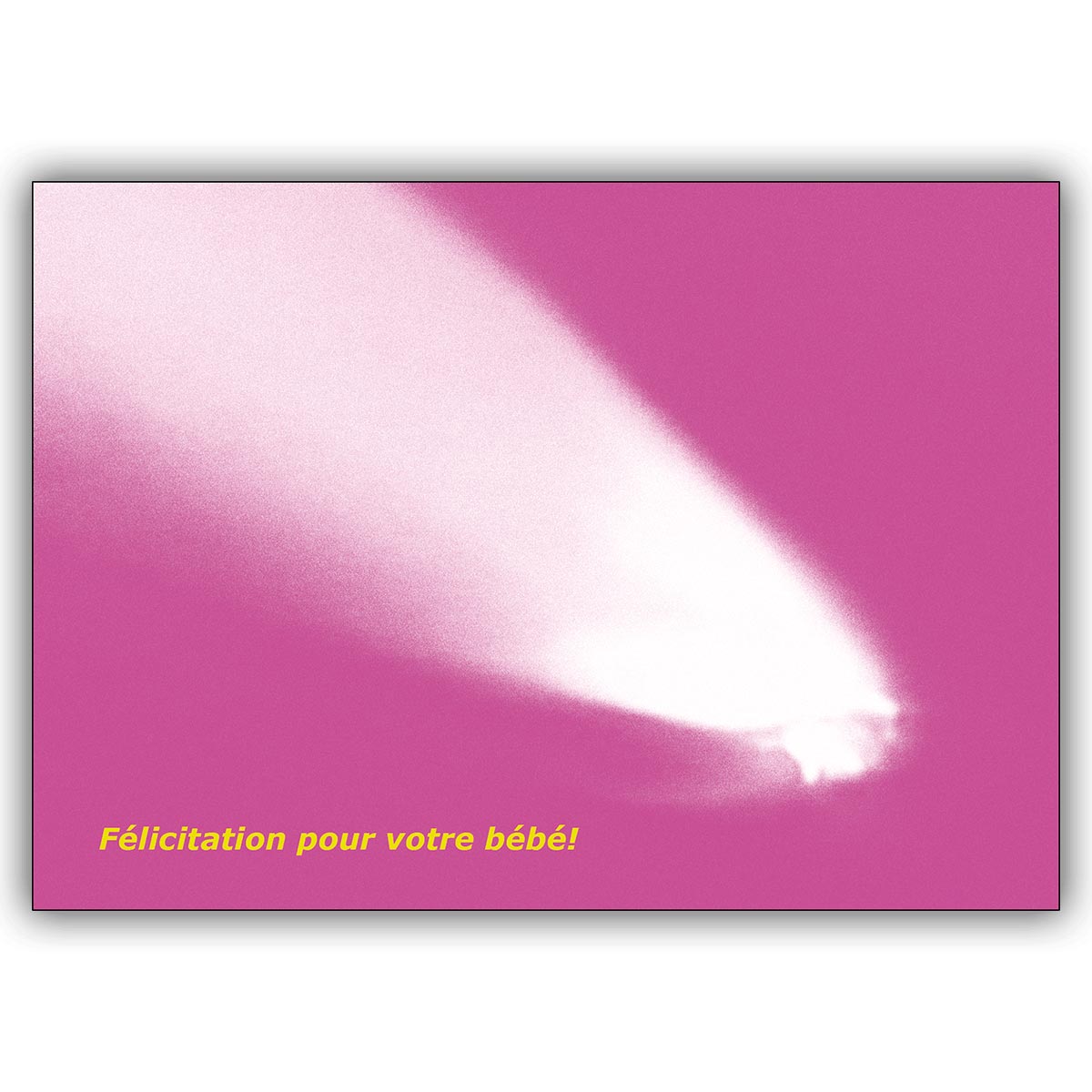 Französische Babykarte in pink mit Kometen Motiv: Félicitation pour votre bébé!