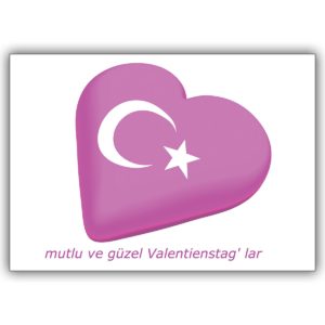 Schöne Valentinskarte auf türkisch: mutlu ve güzel Valentinstag’ lar