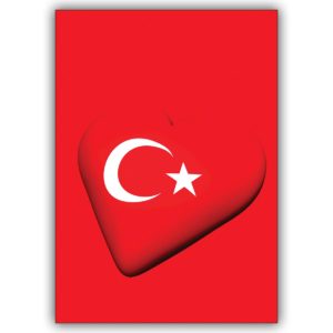 Schicke türkische Designer Grußkarte mit Herz, rot