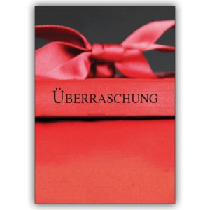 Tolle Geschenkkarte Motiv - Edle Geschenkbox mit Schleifen: Überraschung