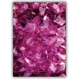 Sündhafte edle Glückwunschkarte mit Kristallen in lila
