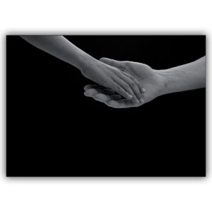 Zusammenhaltende edle Foto Grußkarte: Haltende Hände