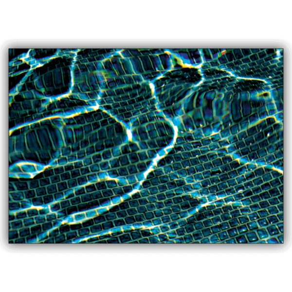 Coole Designer Foto Klapp Grußkarte mit Pool Wasserspiegelung
