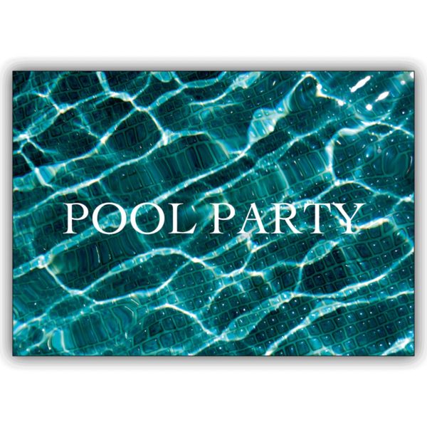 Erfrischende Einladungskarte zur Pool Party