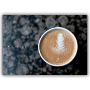 Edle Gutschein Grußkarte (blanko) für einen Kaffee Klatsch
