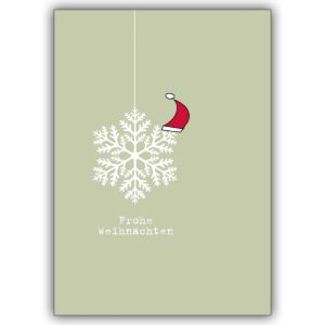 Schicke Designer Weihnachtskarte mit Weihnachts Schneeflocke