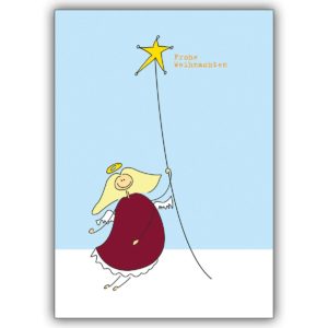 Zauberhafte Weihnachtskarte mit Sternsinger Weihnachtsengel: frohe Weihnachten