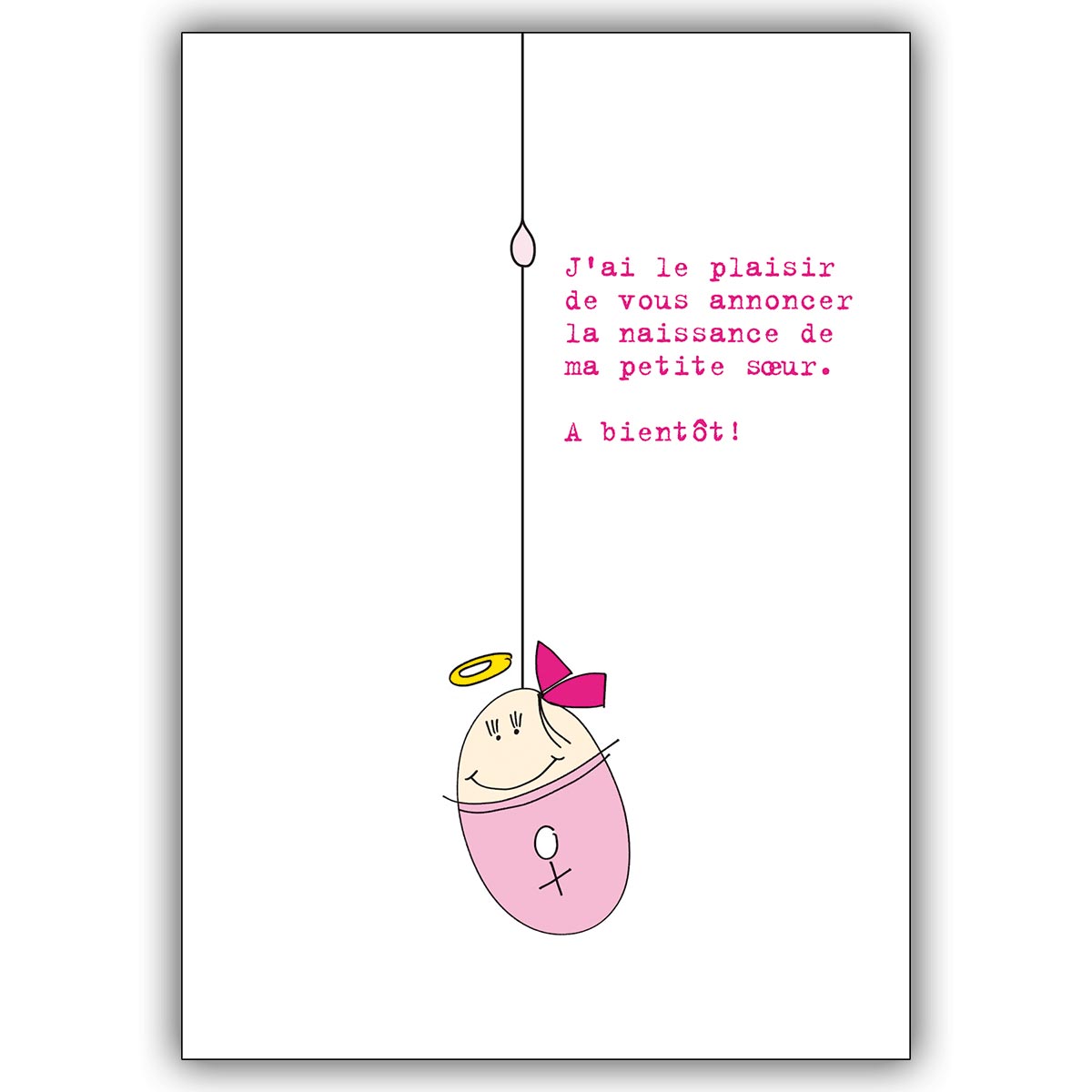 Französische Geburtsanzeige mit kleinem Mädchen: J’ai le plaisir de vous…