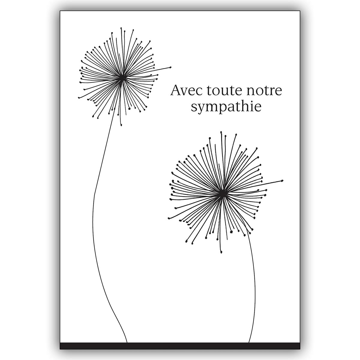 Edle Französische Trauerkarte: Avec toute notre sympathie