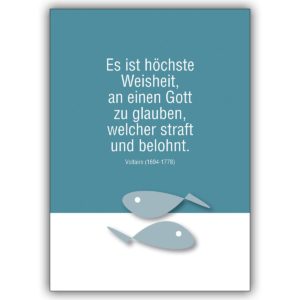 Religiöse Glückwunschkarte mit Fischen: Es ist höchste Weisheit…