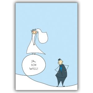 Romantische Hochzeitskarte für die zukünftige Braut: Ja, ich will!
