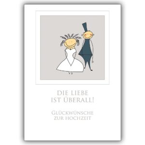 Romantische Hochzeits Glückwunschkarte: Die Liebe ist überall!…