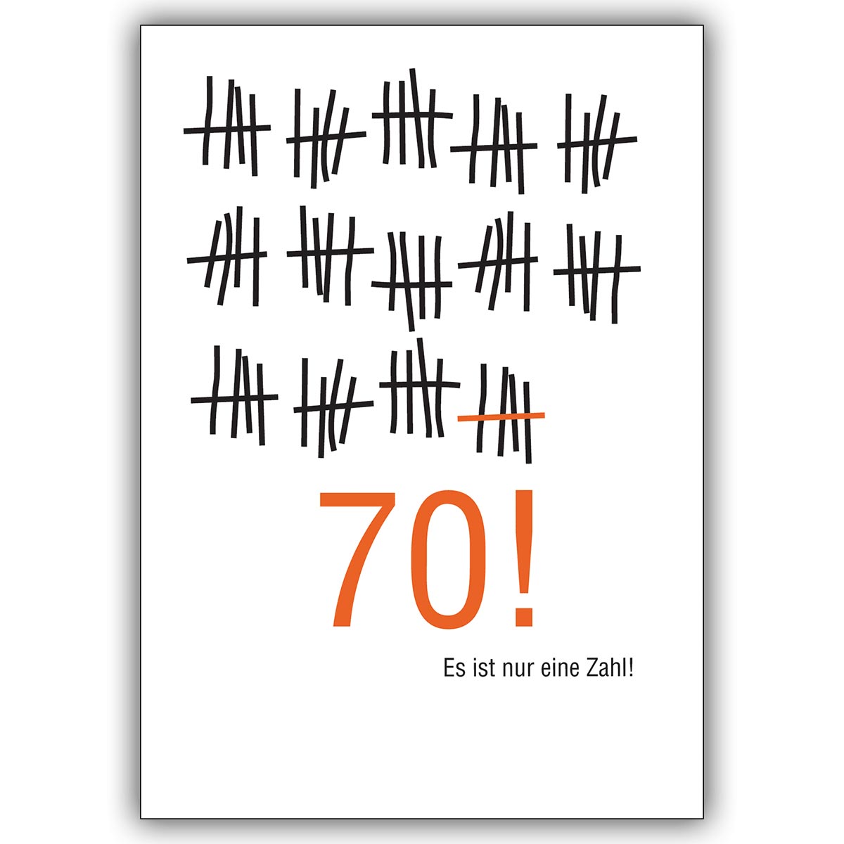 Originelle Klappkarte mit Zahlen Geburtstagskarte zum 70.Geburtstag 