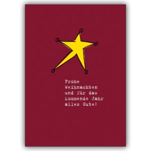 Schöne Weihnachtskarte mit Stern und Glückwunsch Spruch
