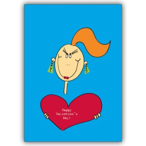 Schöne Valentinskarte mit Herz von Frau für Mann