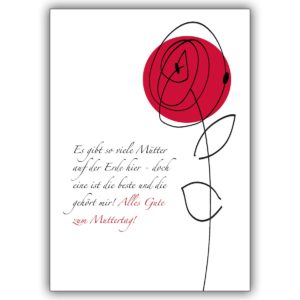 Wunderschöne Rosen Klappkarte zum Muttertag für die beste Mutti