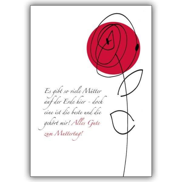 Wunderschöne Rosen Klappkarte zum Muttertag für die beste Mutti