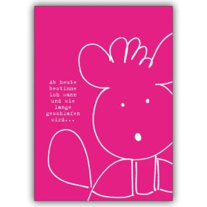 Fröhliche Babykarte zur Geburt eines kleinen Mädchens mit Bärchen und Spruch