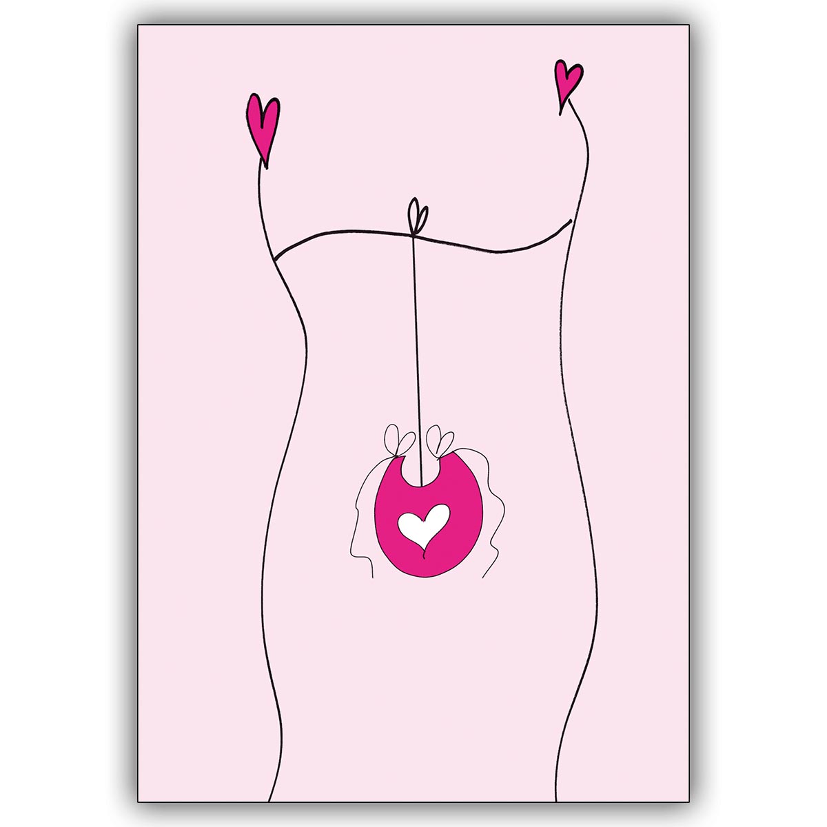 Herzliche Tauf, Geburts Babykarte in rosa