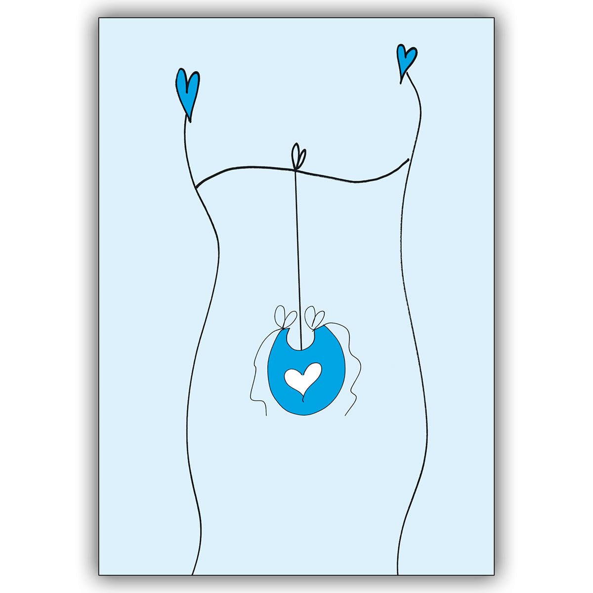 Herzliche Tauf, Geburts Babykarte in hellblau