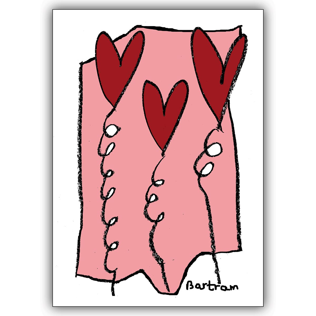 Liebevolle Valentinskarte mit steigende Herzen als Liebeskarte