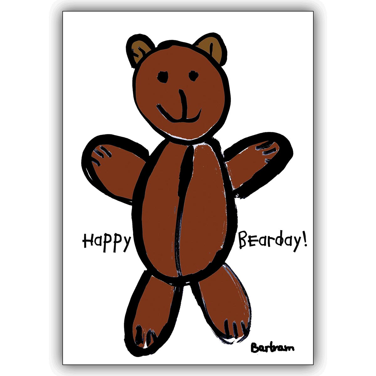 Süße Geburtstagskarte mit kuscheligem Teddybär: Happy Bearday!