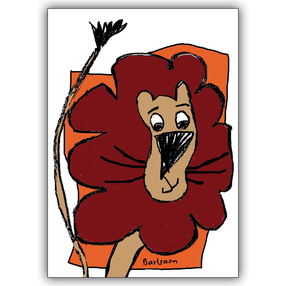 Illustrierte Grußkarte für Raubkatzen Fans: Der Löwe