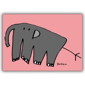 Erinnernde Grußkarte: Zeigen Sie mit dieser Elefanten Klappkarte, daß Sie nichts vergessen