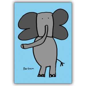 Lustige Elefanten Grusskarte zum Gratulieren oder als Geschenk Beileger