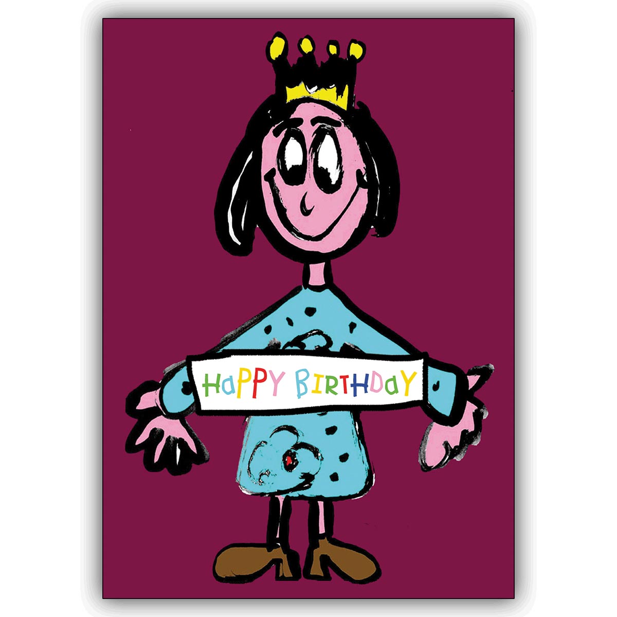 Schöne Prinzessin Geburtstagskarte um Geburtstagsgrüße zu überbringen: Happy Birthday