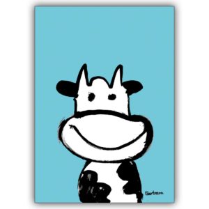 Fröhliche Kuh Karte für alle Freunde des Fleckviehs