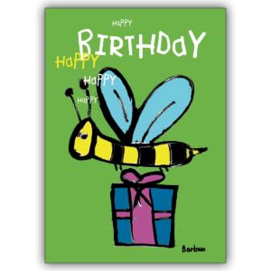 Nette Geburtstagskarte mit der Happy Birthday Biene