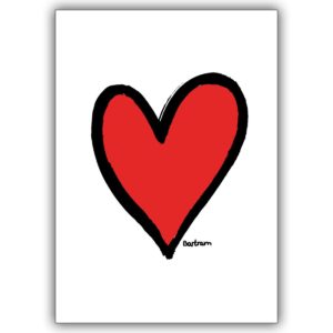 Liebevolle Grußkarte ob zum Muttertag oder Valentinstag - dies rote Herz passt immer