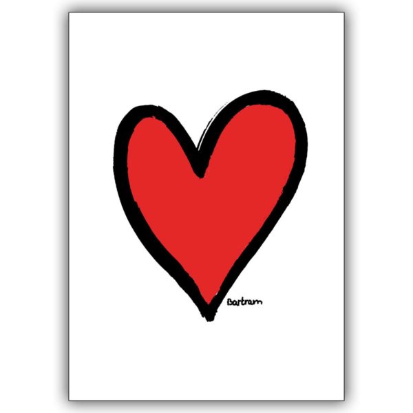 Liebevolle Grußkarte ob zum Muttertag oder Valentinstag - dies rote Herz passt immer