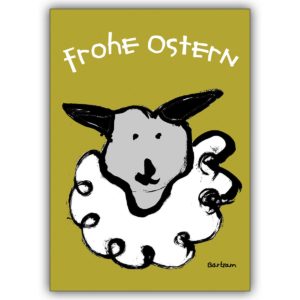 schöne Osterlamm Osterkarte: Frohe Ostern zum Osterfest