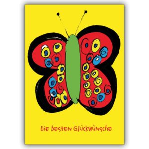 schöne Schmetterlings Grußkarte für beste Glückwünsche
