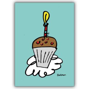 Überraschende Klappkarte statt Kuchen einfach ein Geburtstags Muffin verschicken