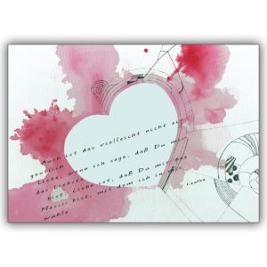 Tolle Liebeskarte mit Franz Kafka Liebes Zitat auch schön zum Valentinstag