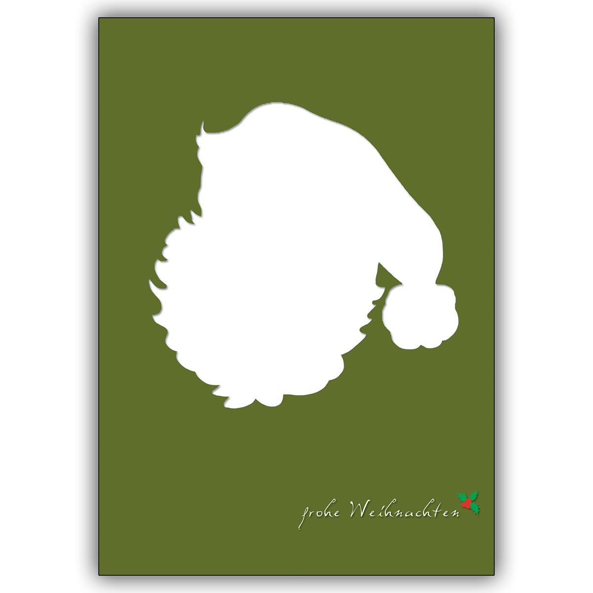 Coole Weihnachtskarte Mit Weihnachtsmann Silhouette Auf Grun Frohe Weihnachten Kartenkaufrausch De