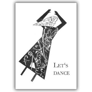 Auffordernde Einladungskarte mit Tanzender: Let’s dance