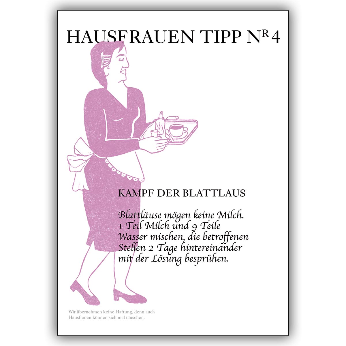 Hilfreiche Karte für die Hausfrau Tipp Nr. 4: Blattläuse