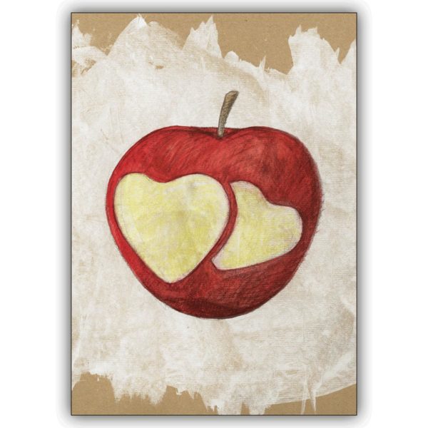 knackige Liebeserklärungs Grußkarte mit dem Liebes Apfel