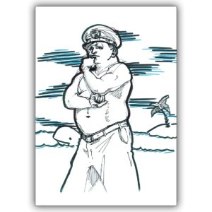 Tolle Grußkarte mit Südsee-feeling für Segel und Boots Fans: Il Capitano