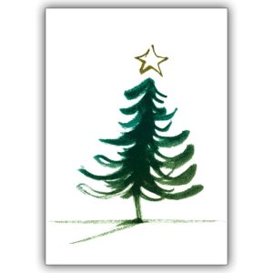 Schöne Weihnachtskarte mit illustriertem Weihnachtsbaum