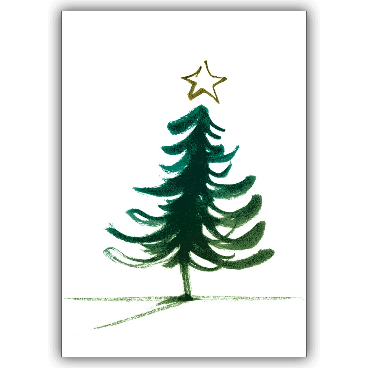 Schöne Weihnachtskarte mit illustriertem Weihnachtsbaum