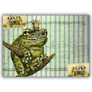 edle Vintage Froschkönig Grußkarte: Alles Gute