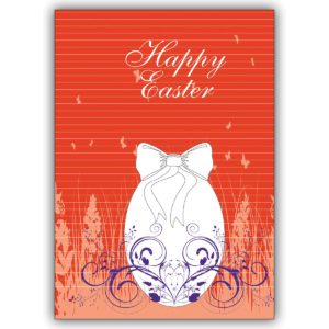 Schöne dekorative Osterkarte mit Osterei: Happy Easter