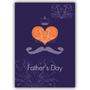 Edle Vatertagskarte mit Herz und Krone: Father’s Day