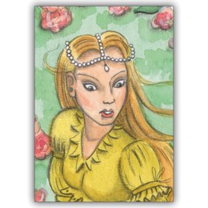 Traumhafte Prinzessinnen Grusskarte für Mädchen